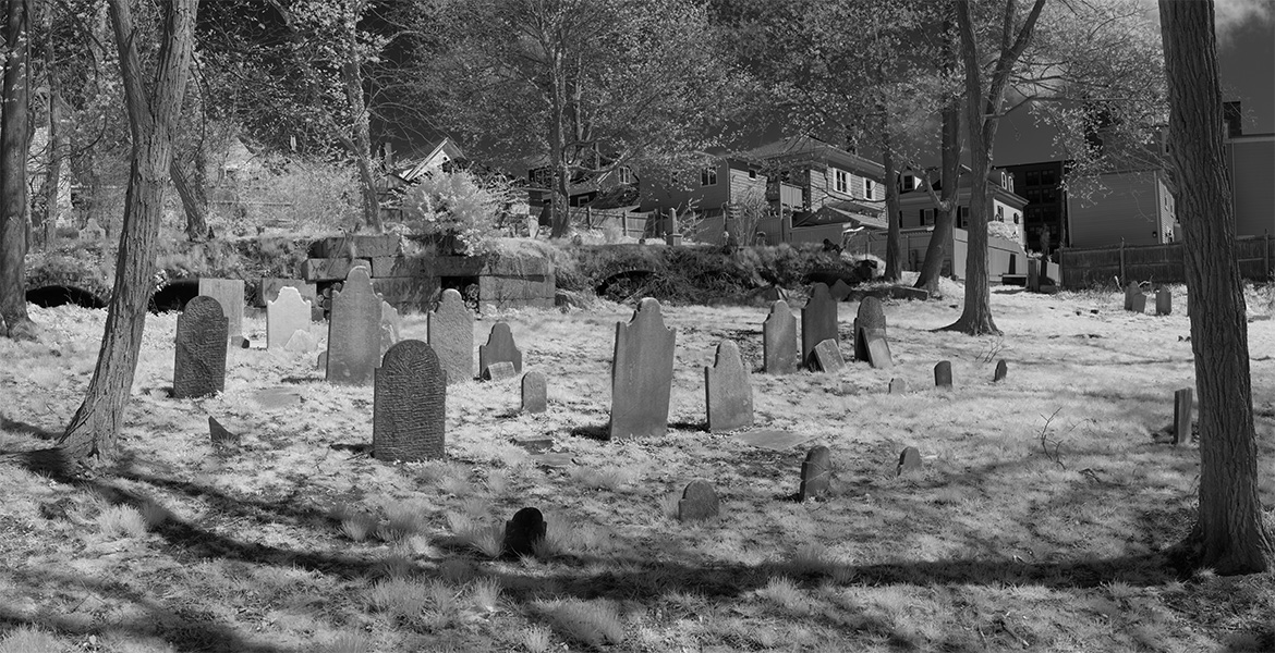 Infrared Photo of Burial Ground in Urban New England.